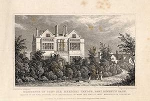 Antique Print-REGENT PARK-RESIDENCE-HERBERT TAYLOR-LONDON-ENGLAND-Shepherd-1827