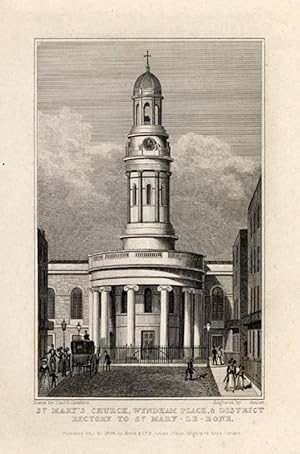 Antique Print-ST MARY'S-LONDON-ENGLAND-Shepherd-1827