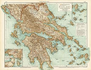 Antique Map-GREECE-HELLAS-ATHENS-NAXOS-EUROPE-Andree-1904