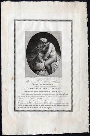 Antique Print-VENUS-CUPID-KISS-CHEEK-Carracci-Bouillard-1786
