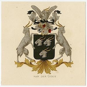 Antique Print-HERALDRY-COAT OF ARMS-VAN DER GOES-Wenning-Rietstap-1883