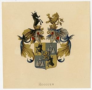 Antique Print-HERALDRY-COAT OF ARMS-HOGGUER-Wenning-Rietstap-1883