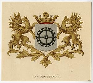 Antique Print-HERALDRY-COAT OF ARMS-VAN HOGENDORP-Wenning-Rietstap-1883