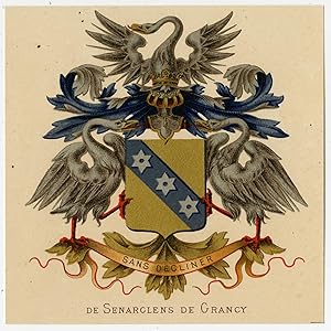 Antique Print-HERALDRY-DE SENARCLENS DE GRANCY-Wenning-Rietstap-1883