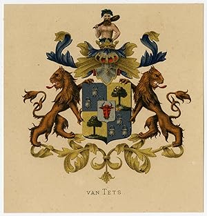 Antique Print-HERALDRY-COAT OF ARMS-VAN TETS-Wenning-Rietstap-1883