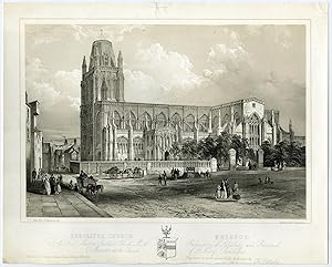Antique Print-ARCHITECTURE-REDCLIFFE CHURCH-BRISTOL-Jones-Hawkins-ca. 1840