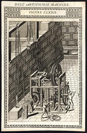 Antique Print-LIFT-HOIST-PULLEY-CONSTRUCTION-CLXXII-Ramelli-Bachot-1588