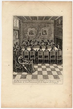 Rare Antique Print-HEEREN ZEVENTIEN-XVII-VOC-EAST INDIA CO-COUNCIL-La Serre-1639