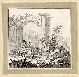 Antique Master Print-HERD-GOAT-ARCH-Ploos van Amstel/Brouwer-Van der Does-1781
