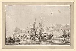 Antique Master Print-MARINE-RIVER-SHIP-Ploos van Amstel/Schreuder-Esselens-1771