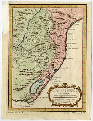 Antique Print-BRAZIL-LAGAO MIRIM-URUGUAY-SANTA CATARINA-Schley-Bellin-1758