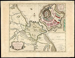 Antique Print-ISLAND-CASTLE-CAYENNE-GUYANA-SOUTH AMERICA-Tirion-1765