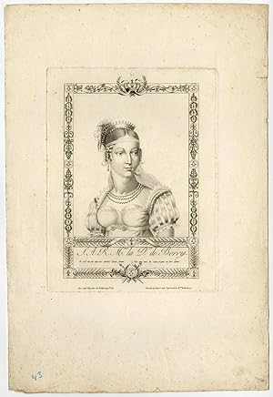 Rare Antique Master Print-PORTRAIT-DUCHESS DE BERRY-Anonymous-ca. 1815