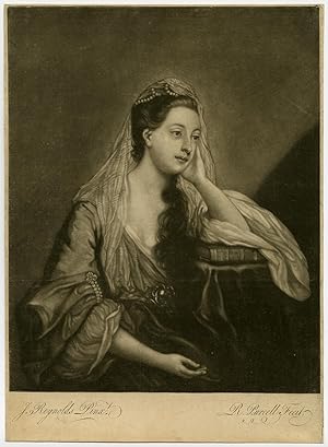 Antique Master Print-PORTRAIT-HANNAH HORNECK-PLYMOUTH BEAUTY-Reynolds-Purcell-ca
