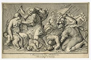 Antique Print-RELIGION-MASSACRE OF THE INNOCENTS-BLOOD BATH-Bossuit-Pool-1727
