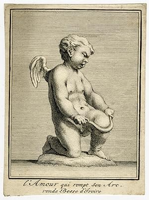 Antique Print-MYTHOLOGY-CUPID-BOW-BREAK-Bossuit-Pool-1727