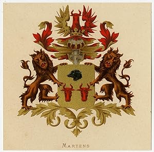 Antique Print-HERALDRY-COAT OF ARMS-MARTENS-Wenning-Rietstap-1883