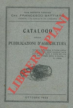 Catalogo delle pubblicazioni d'agricoltura (Agraria, Zootecnia, Industrie rurali) .