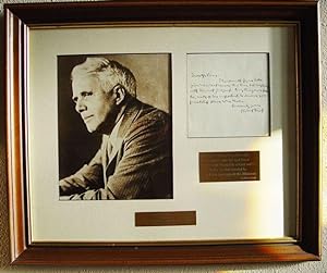 AUTOGRAPH LETTER SIGNED matted and framed with a portrait and two brass plaques