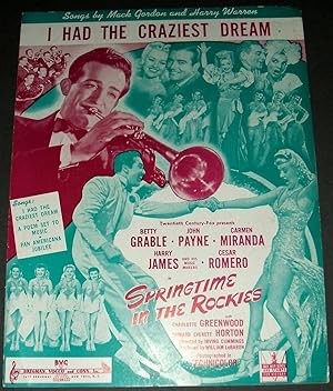 Vintage Sheet Music "I Had the Craziest Dream "