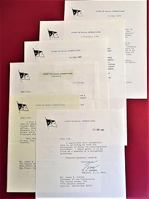 1968 SIX LETTERS From ADMIRAL THOMAS H. MOORER, CHIEF OF NAVAL OPERATIONS, to JAMES S. COPLEY, Co...