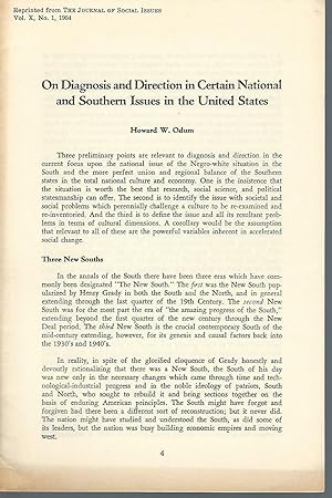 On Diagnosis and Direction in Certain National and Southern Issues in the United States. (Reprint...