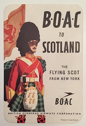 Original Vintage Luggage Label - BOAC to Scotland
