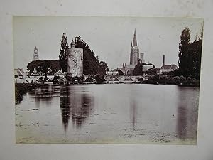 Belgium: Bruges, River View with Spires.