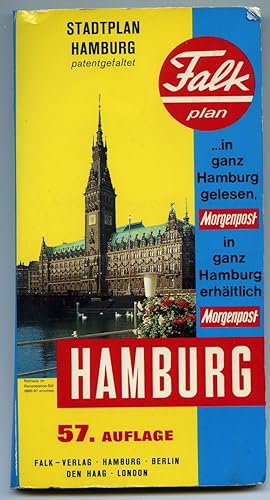 Hamburg - Falk Plan : Stadtplan Patentgefaltet