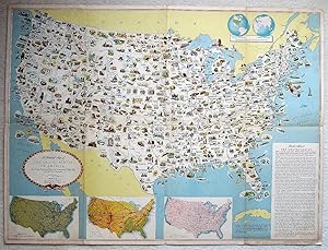 A Pictorial Map of the United States of America, Showing Principal Regional Respources, Products ...