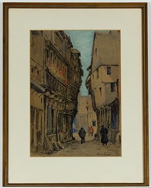 George Henry Downing (1878-1940) - Signed Watercolour, Continental Street Scene