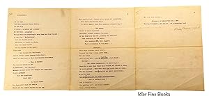 Poems (Two) 1925 Simultaneous [Signed, Typed Manuscript Poem]