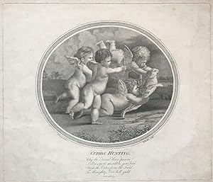 18th Century Stipple Engraving Cupids Hunting by William Baillie