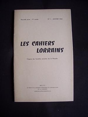Les cahiers lorrains - N°1 1965