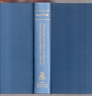 Bibliographie Economique Juridique et Sociale de l'Egypte Moderne (1798-1916)