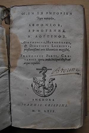 Aphtonius, Hermogenes, & Dionysius Longinus, praestantissimi artis rhetorices magistri, Francisci...