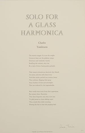 Solo For a Glass Harmonica (Signed Broadside First Edition)