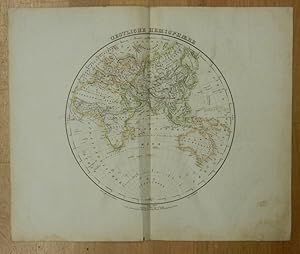 Oestliche Hemisphaere [Östliche Hemisphäre - Weltkarte]. Grenzkolorierte orig. Kupferstich-Karte....