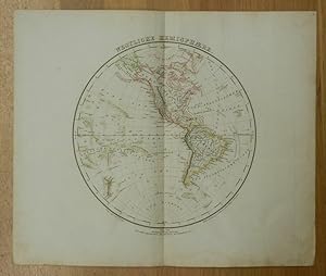 Westliche Hemisphaere [Westliche Hemisphäre - Weltkarte]. Grenzkolorierte orig. Kupferstich-Karte...