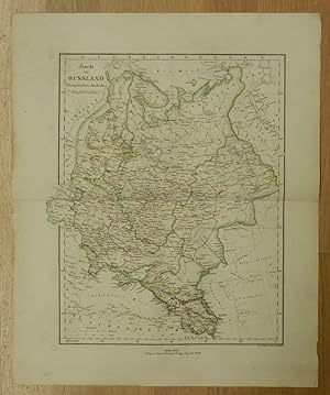 Karte von Russland Eüropäischen Antheils. Grenzkolorierte orig. Kupferstich-Karte. Gestochen von ...