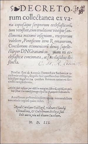 Decretorum collectanea : ex varia copiosaque scriptorum ecclesiasticoru[m] .