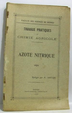 Travaux pratiques de chimie agricole - Azote Nitrique; Azote amoniacale; Azote organique; Acide p...