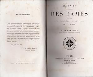 Retraite annuelle des Dames Préchée dans l'Eglise Métropolitaine de Paris de 1849 à 1860