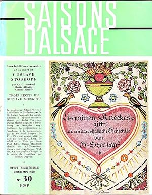 Saisons d'Alsace, nouvelle édition N°30 - 100e anniversaire de la mort Gustave Stoskopf -