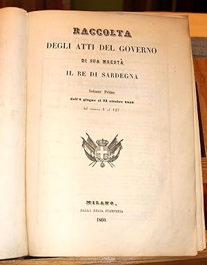 Raccolta degli Atti del governo di Sua Maestà il Re di Sardegna. Annata completa 1859. (Due volumi)