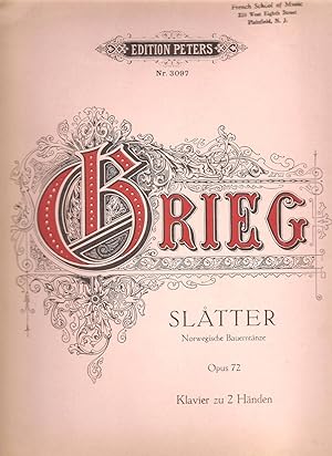 Slatter Norwegische Bauerntanze für Klavier zu 2 Händen/ Harvesting, Norwegian Peasant Dances for...