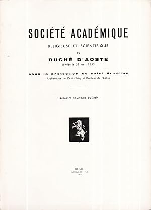 Société académique religieuse et scientifique du duché d'Aoste, quarante deuxième bulletin