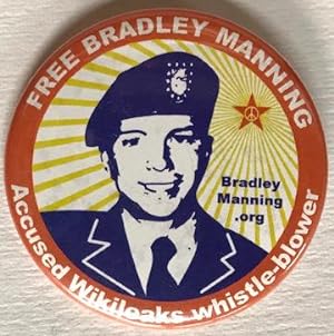 Free Bradley Manning / Accused Wikileaks whistle-blower [pinback button]