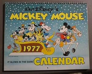 WALT DISNEY'S MICKEY MOUSE CALENDAR IT GLOWS IN THE DARK - 1977 WALL CALENDAR.