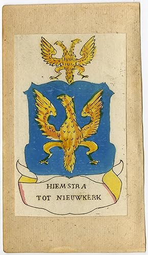 Antique Print-HIEMSTRA TOT NIEUWKERK-COAT OF ARMS-Ferwerda-1781